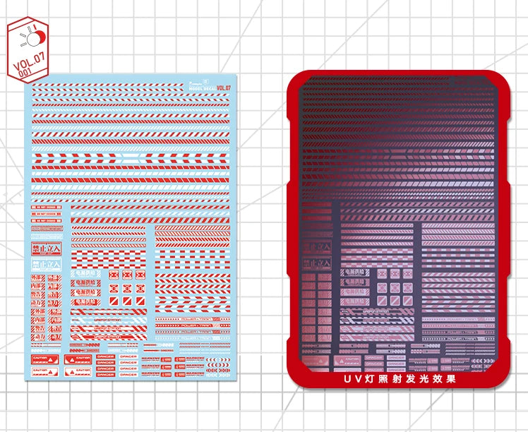 HOBBY MIO VOL7 Safety Warning Decals with fluorescent effect