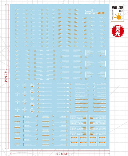 HOBBY MIO Vol 8 Sci-fi Decals with fluorescent effect