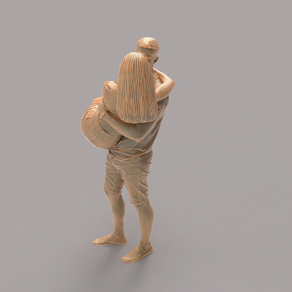 MM570 Young Couple Female in Arms of Male