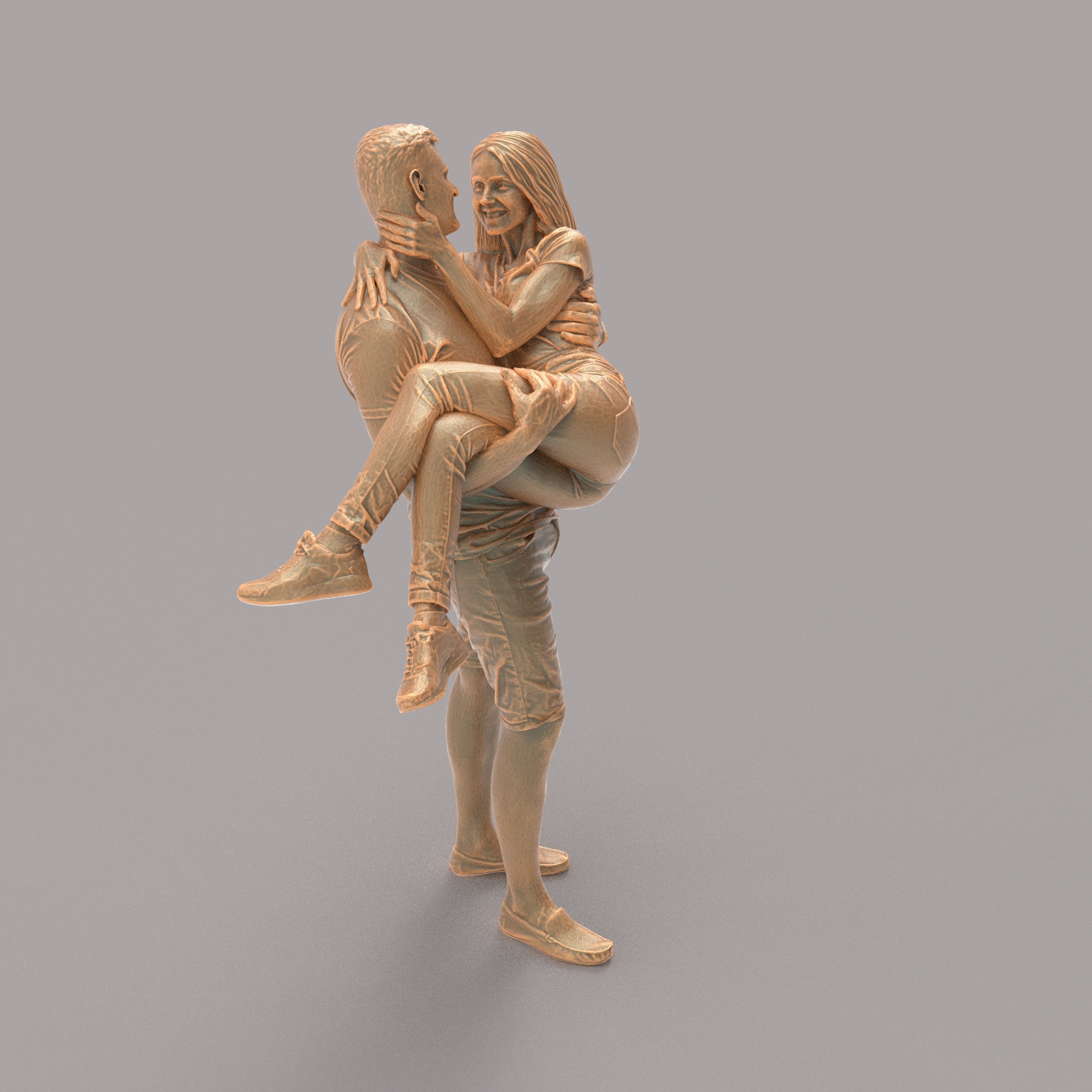 MM570 Young Couple Female in Arms of Male