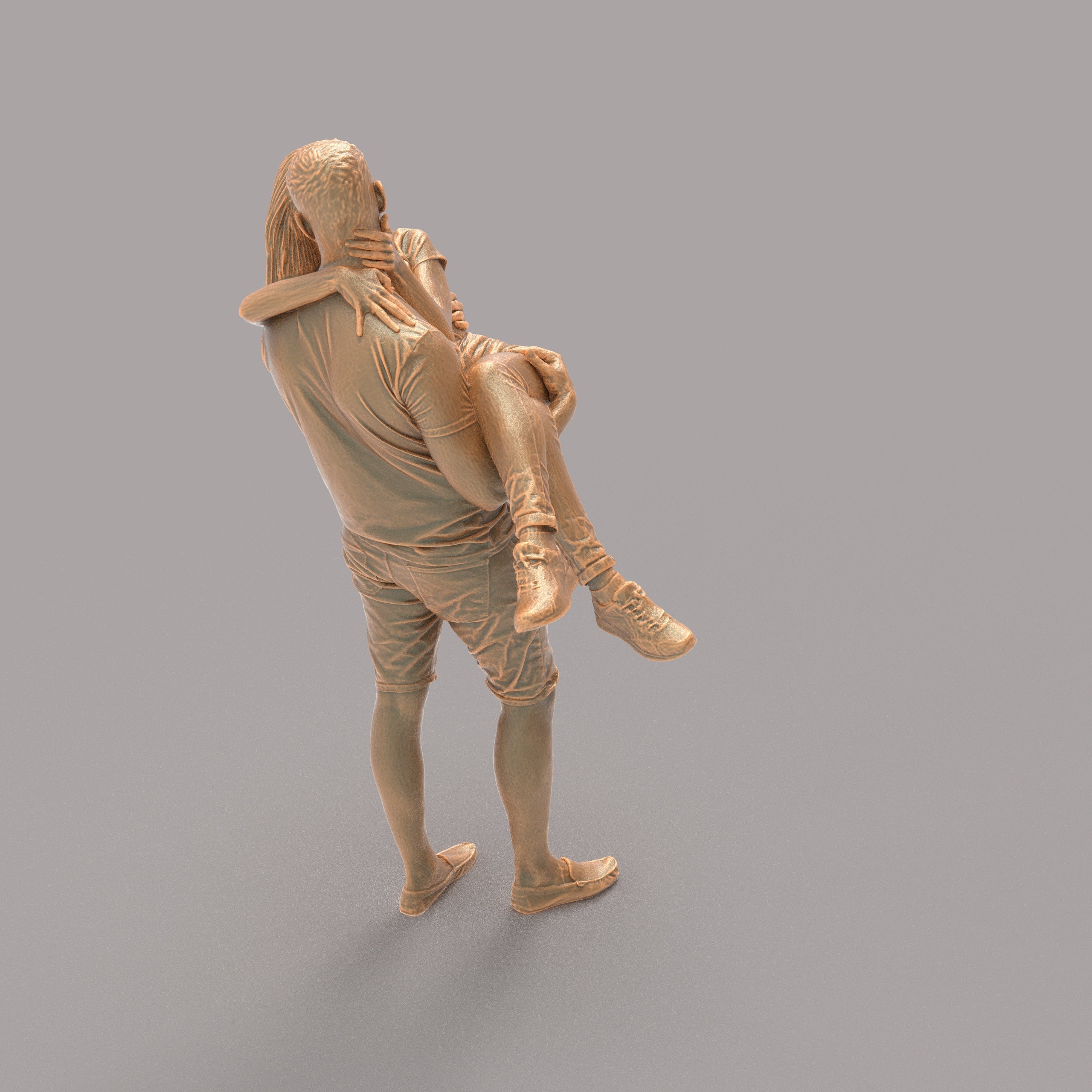 MM570 Young Couple Female in Arms of Male