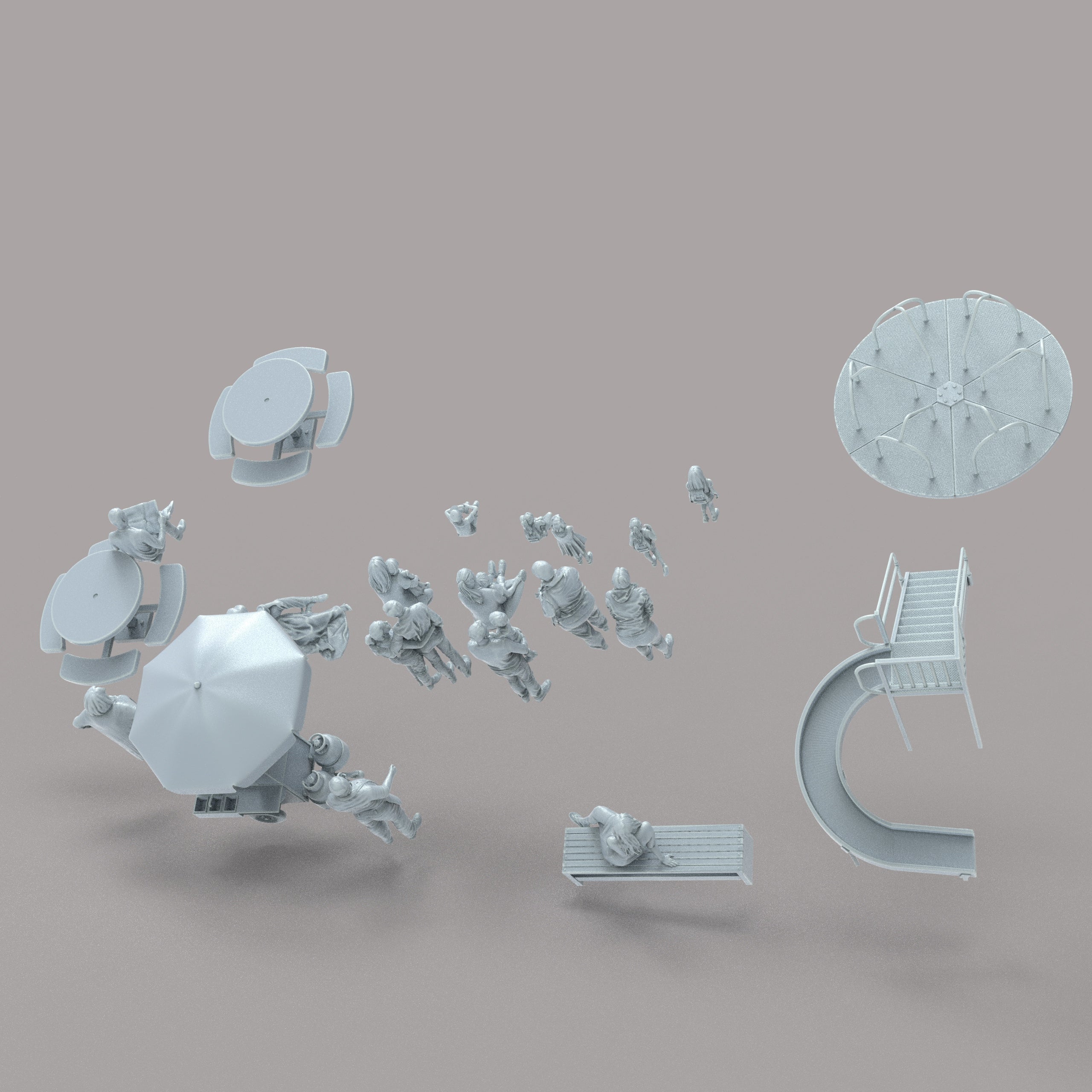 Family Park Scene set OO/1:72