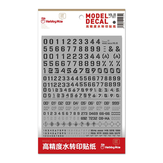 HOBBY MIO Vol 5 Number & Sticker Decals with fluorescent effect