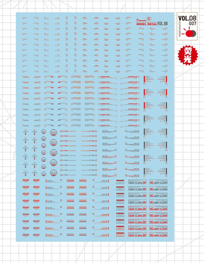 HOBBY MIO Vol 8 Sci-fi Decals with fluorescent effect