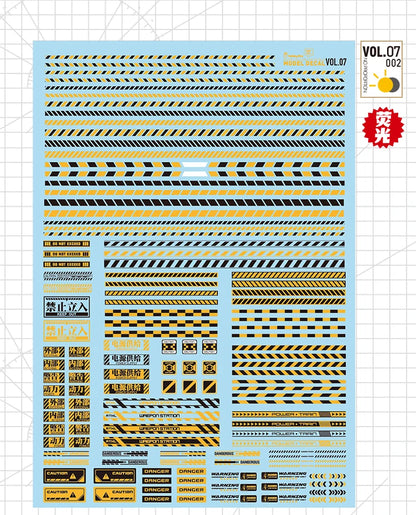 HOBBY MIO VOL7 Safety Warning Decals with fluorescent effect