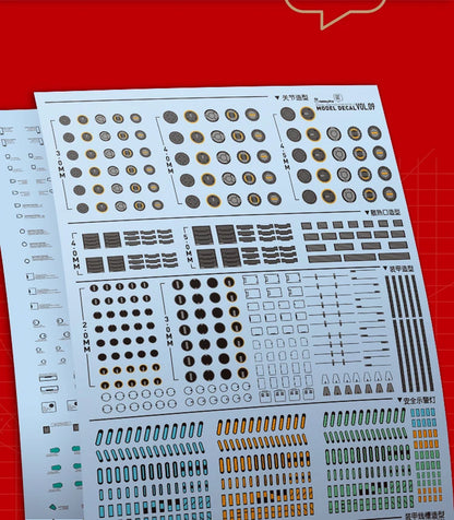 Hobby Mio Vol 9 Mecha Scribing Decals with fluorescent effects