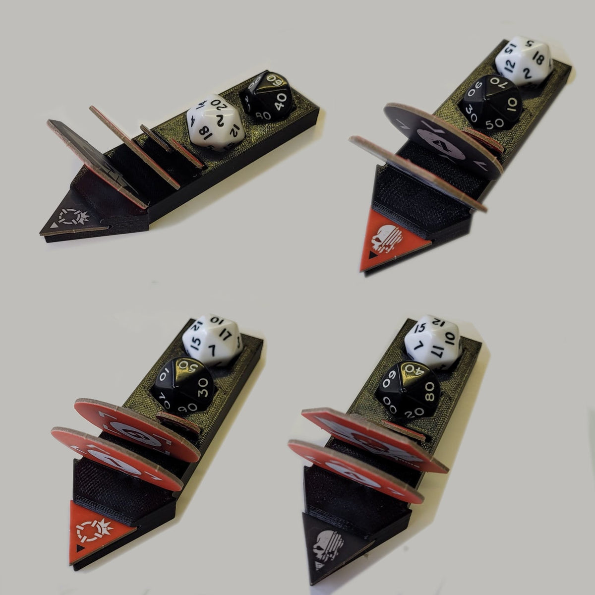 Kill Team Wound Marker set of 4 - 2 Dice generic (Black)