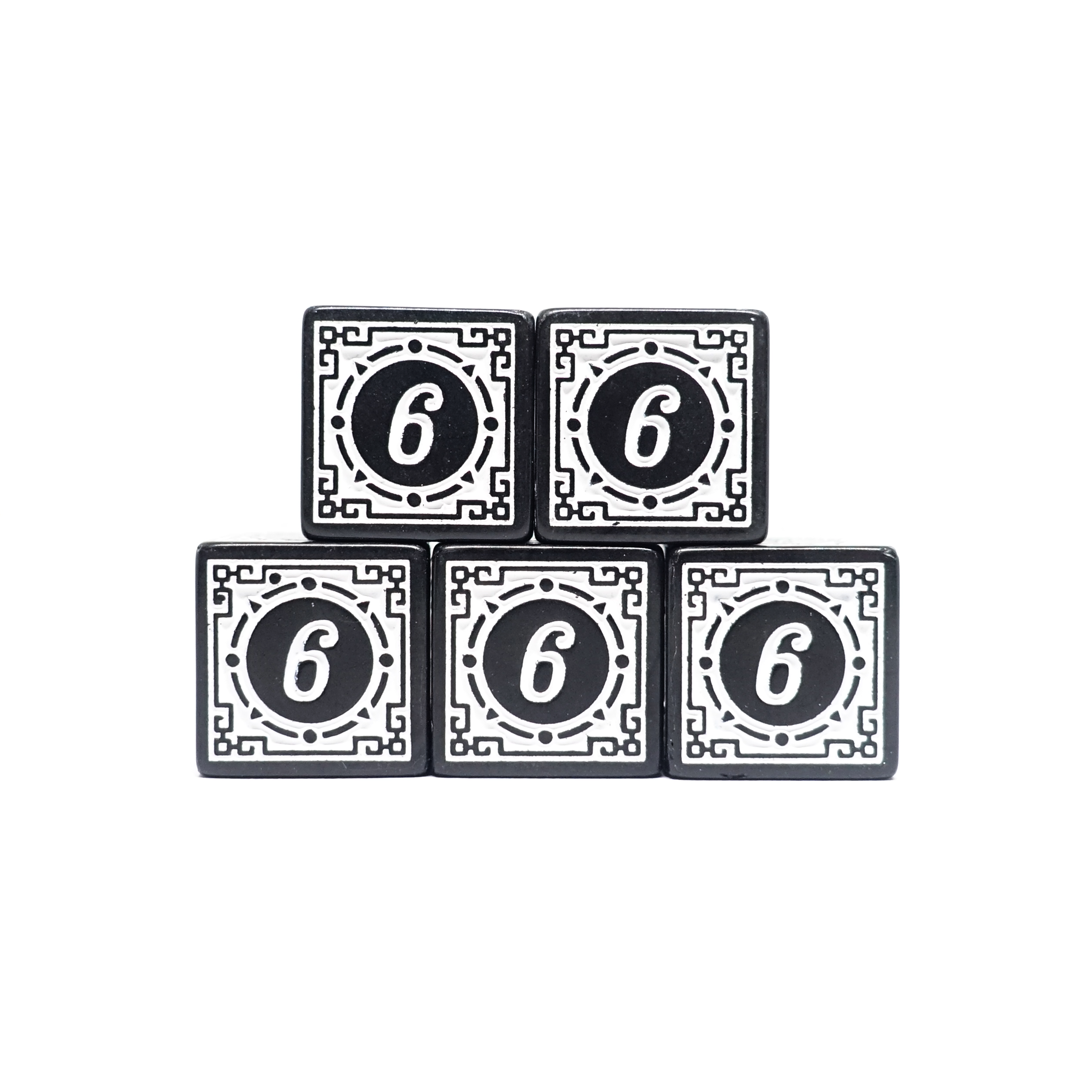 White Arcane Glyphs Dice Set