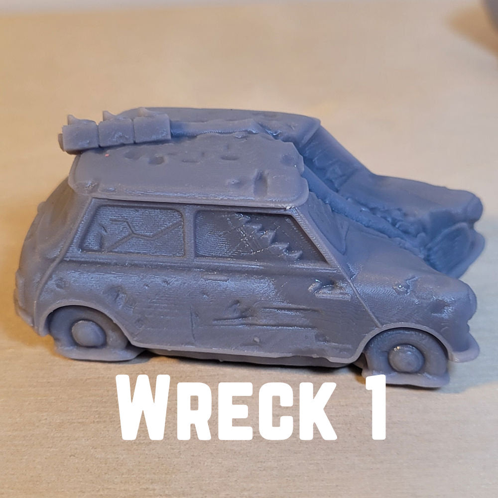 Wrecked cars for wargames, Gaslands, dioramas, model railway