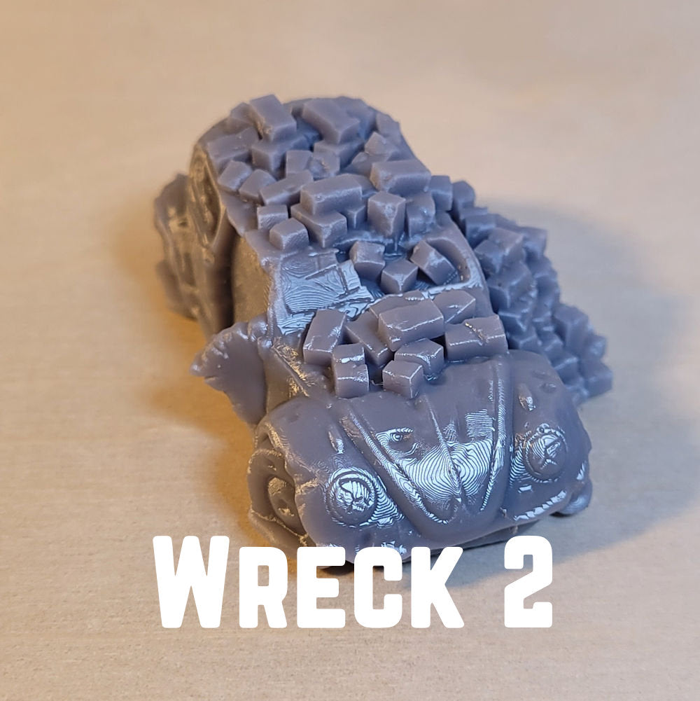 Wrecked cars for wargames, Gaslands, dioramas, model railway