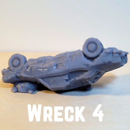 Wrecked cars for wargames, Gaslands, dioramas, model railway