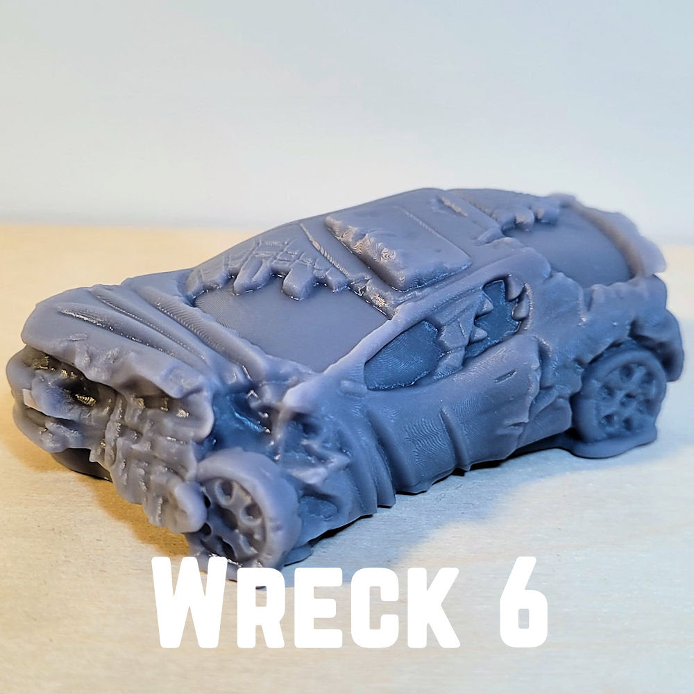 Wrecked cars for wargames, Gaslands, dioramas, model railway