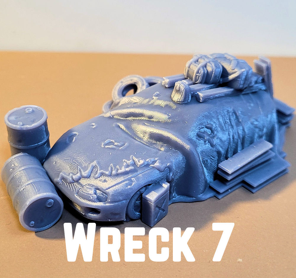 Wrecked cars for wargames, Gaslands, dioramas, model railway