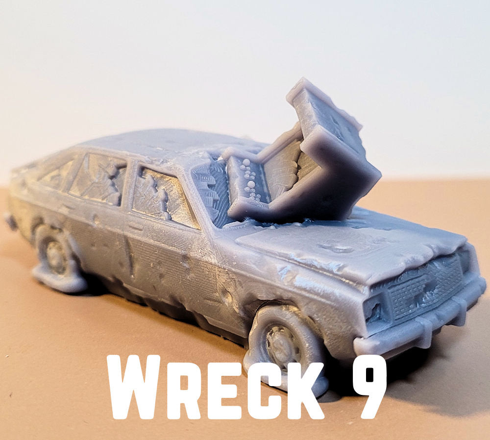 Wrecked cars for wargames, Gaslands, dioramas, model railway