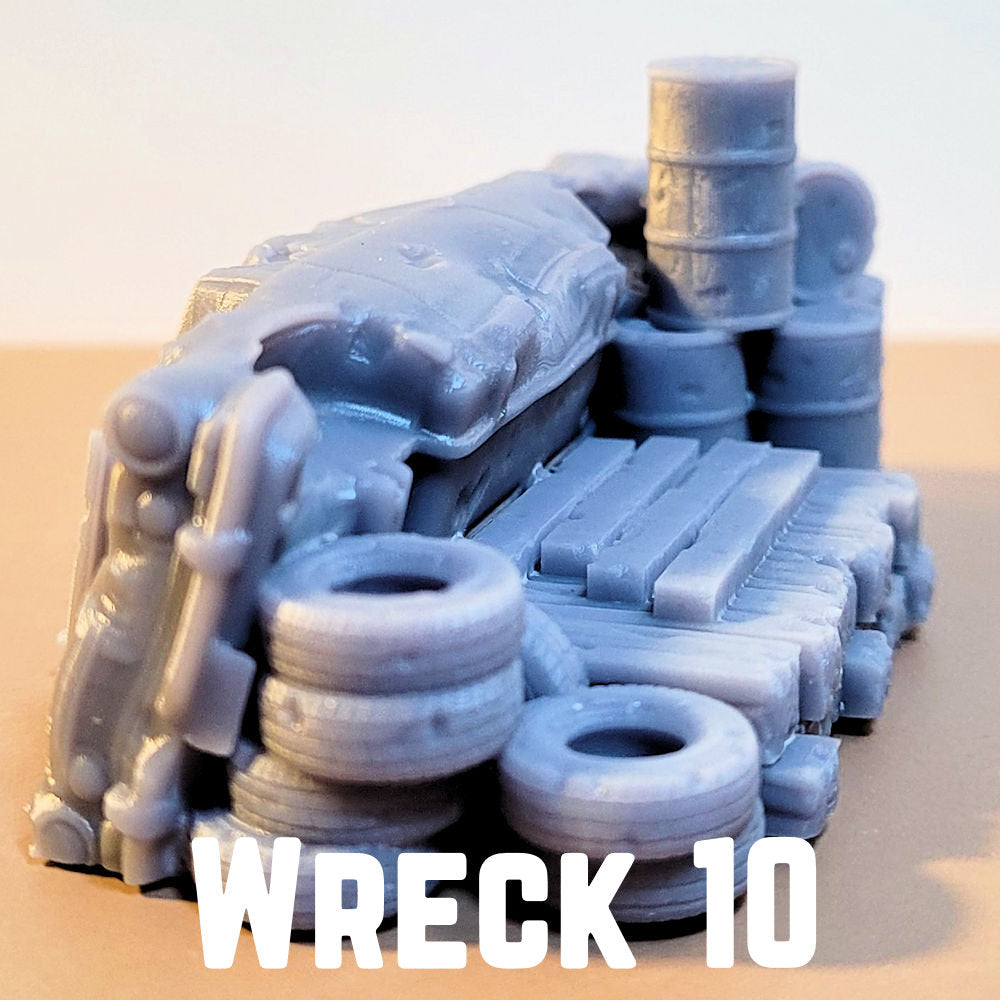 Wrecked cars for wargames, Gaslands, dioramas, model railway