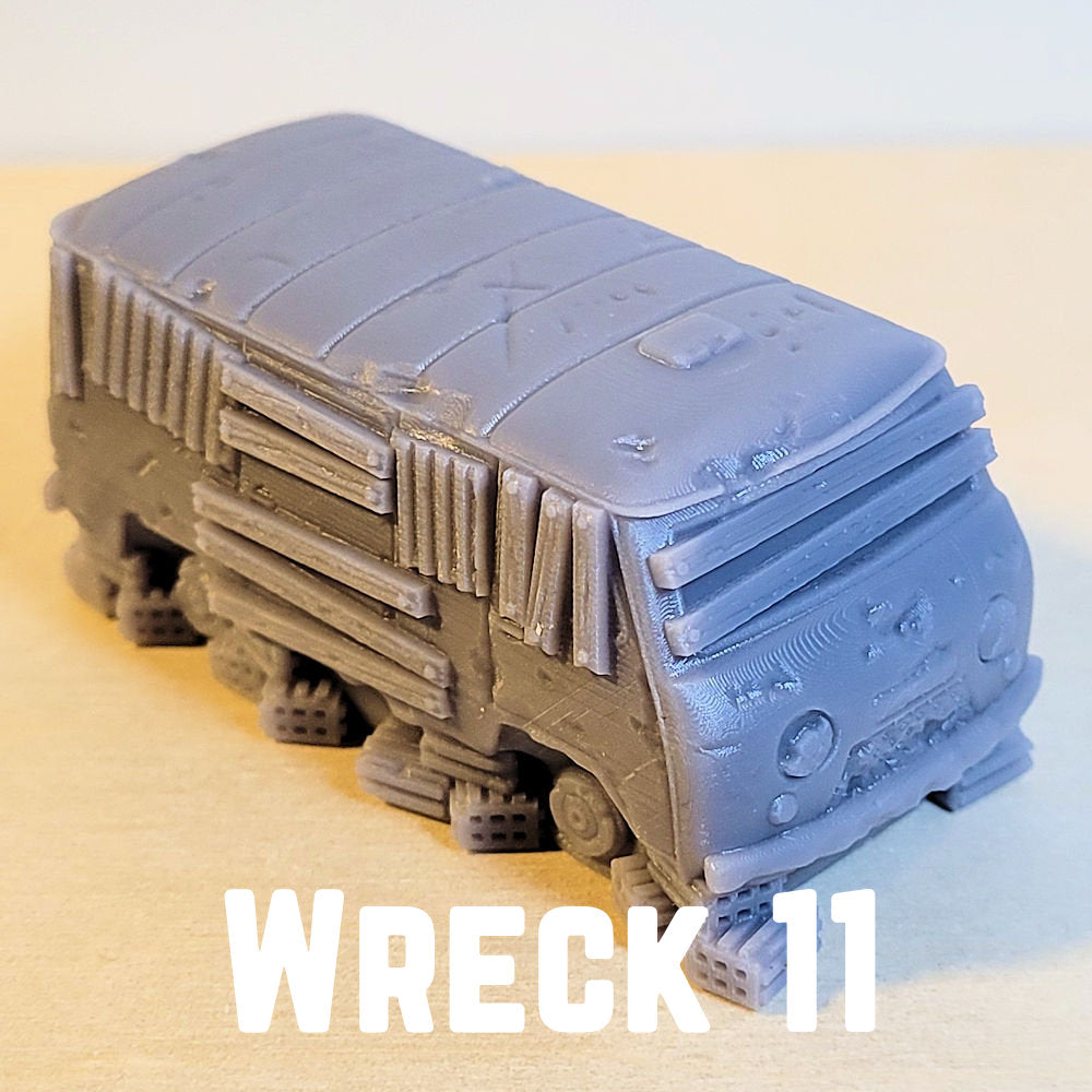 Wrecked cars for wargames, Gaslands, dioramas, model railway