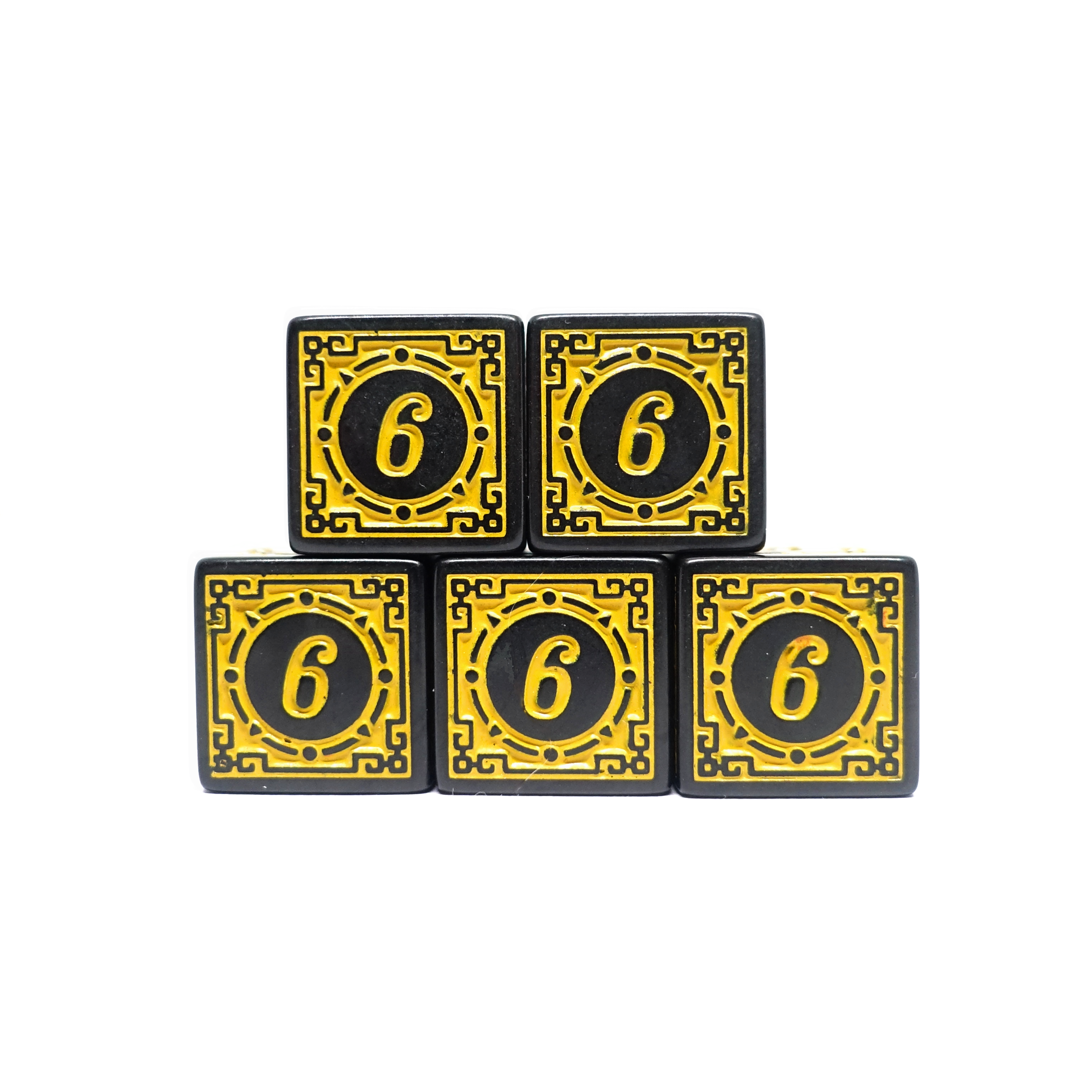 Gold Arcane Glyphs Dice Set