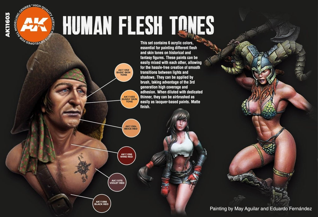 AK Interactive 3rd Gen Acrylics Human Flesh Tones Set (AK11603)