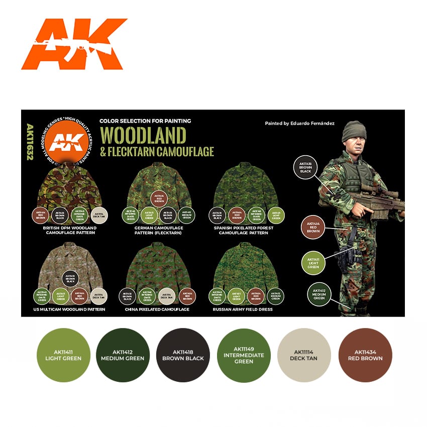 AK Interactive - Modern Woodland and Flecktarn Camouflages 3G (AK11632)