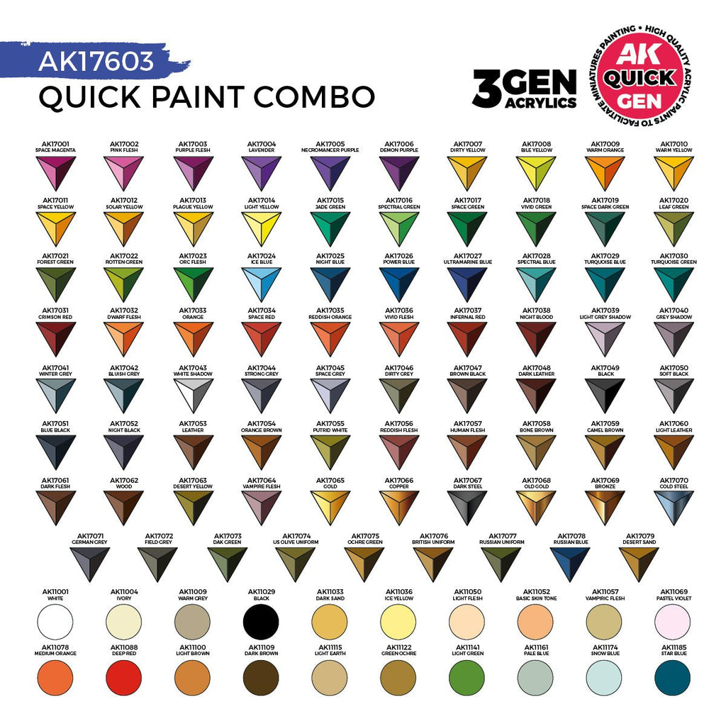 AK Interactive Quick Gen Paint Combo Set 100 Colors (AK17603)