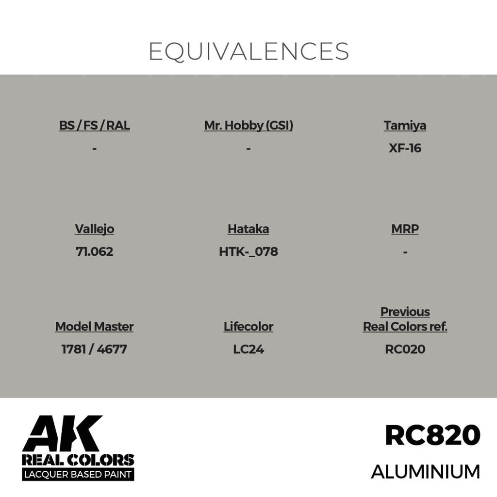 AK Interactive Real Colors - Aluminium 17ml. (RC820)