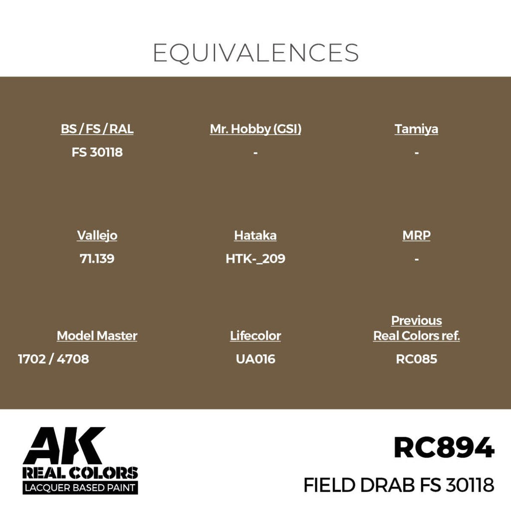 AK Interactive Real Colors - Field Drab FS 30118 (RC894)