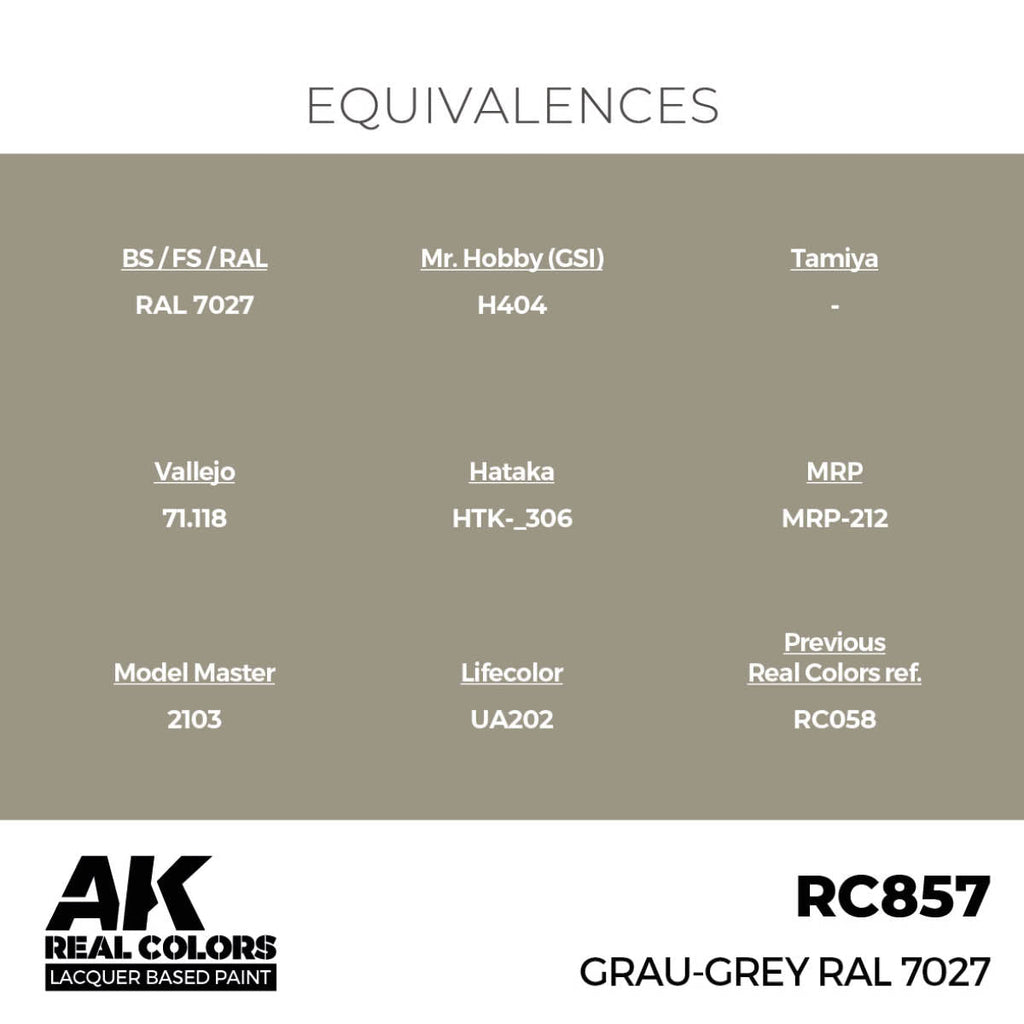 AK Interactive Real Colors - Grau-Grey RAL 7027 (RC857)