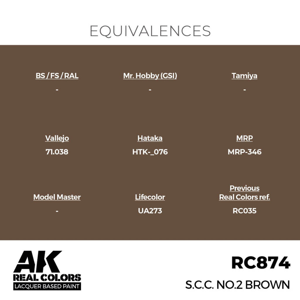 AK Interactive Real Colors - S.C.C. No.2 Brown (RC874)
