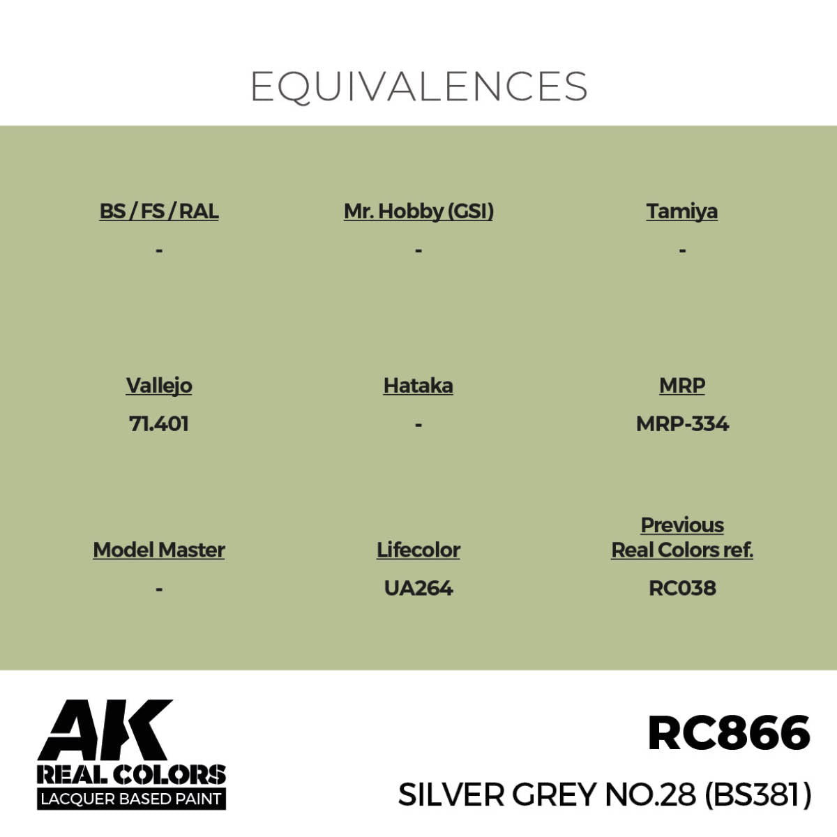 AK Interactive Real Colors - Silver Grey No.28 (BS381) (RC866)