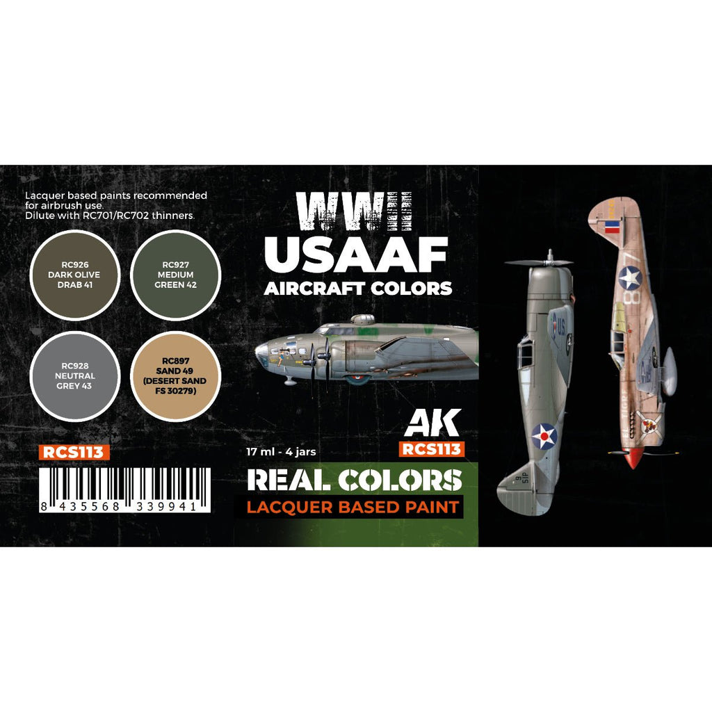 AK Interactive Real Colors - WWII USAAF Aircraft Set (RCS113)