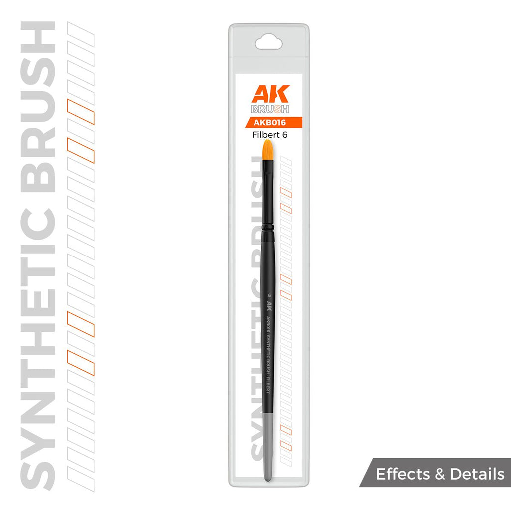 AK Interactive SYNTHETIC BRUSH - FILBERT 6 (AKB016)