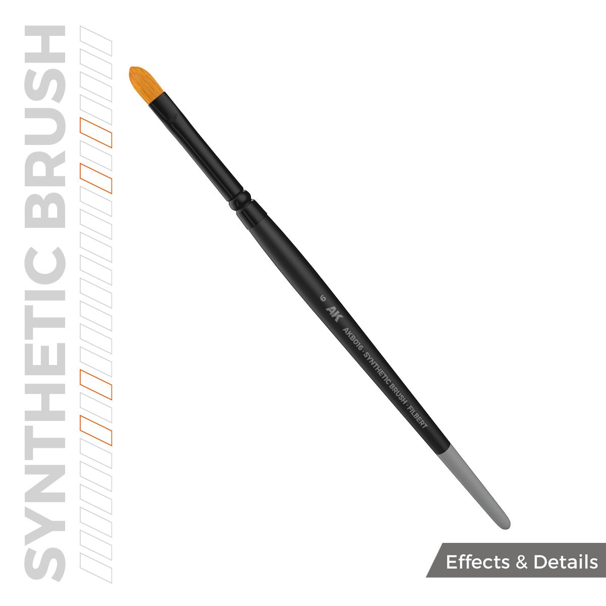 AK Interactive SYNTHETIC BRUSH - FILBERT 6 (AKB016)
