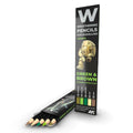 AK Interactive Watercolor Pencils Set - Green & Brown Camouflages (AK10040)