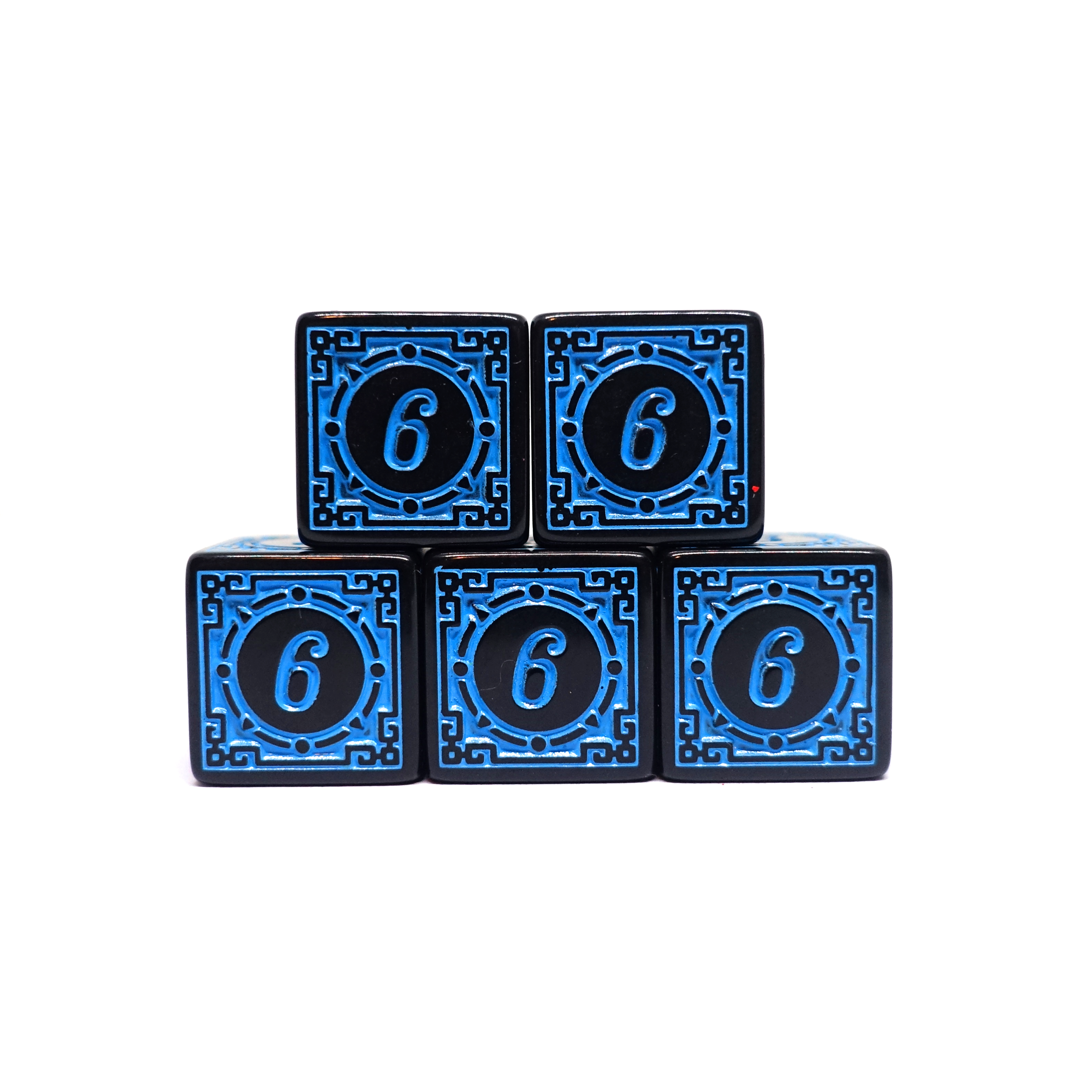 Blue Arcane Glyphs Dice Set