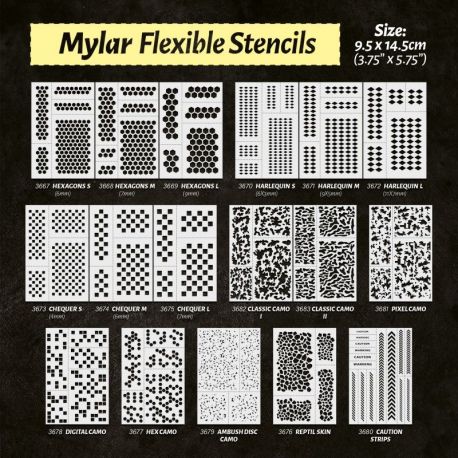 Green Stuff World - Mylar flexible stencils - Caution Strips (5mm)