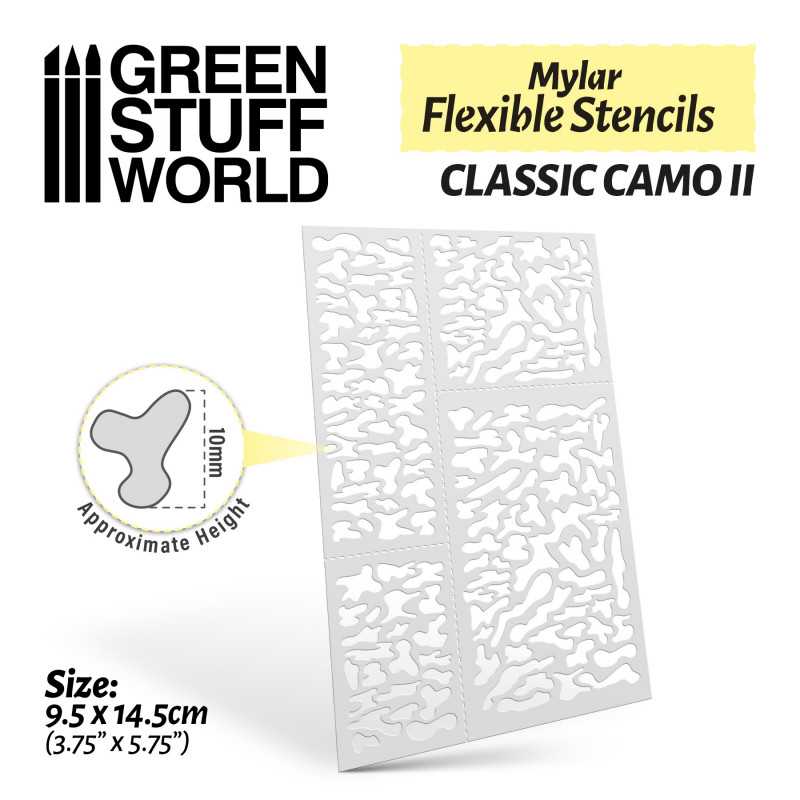 Green Stuff World - Mylar flexible stencils - Classic Camo 2 (10mm)