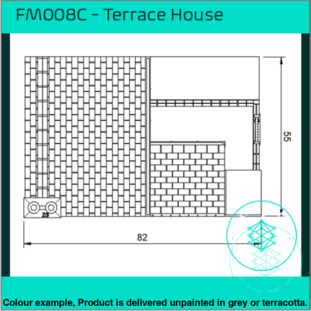 FM008E – Low Relief Terrace House w Close OO/HO Scale