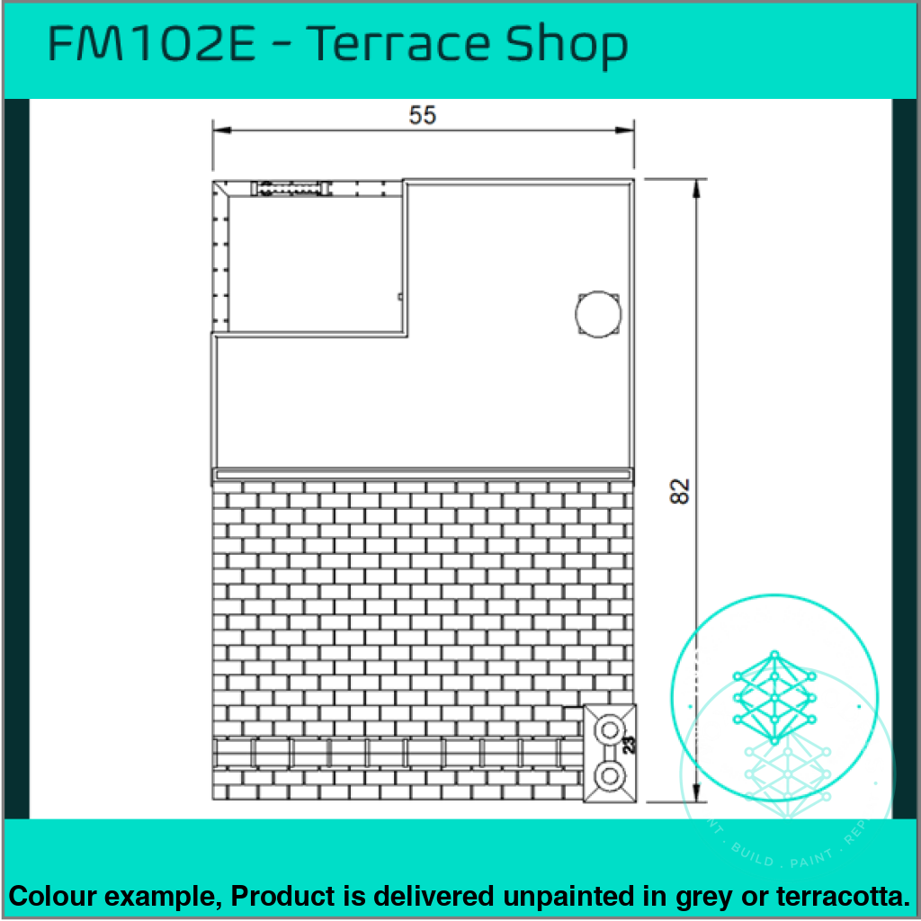 FM102E – Low Relief Terrace Shop OO/HO Scale