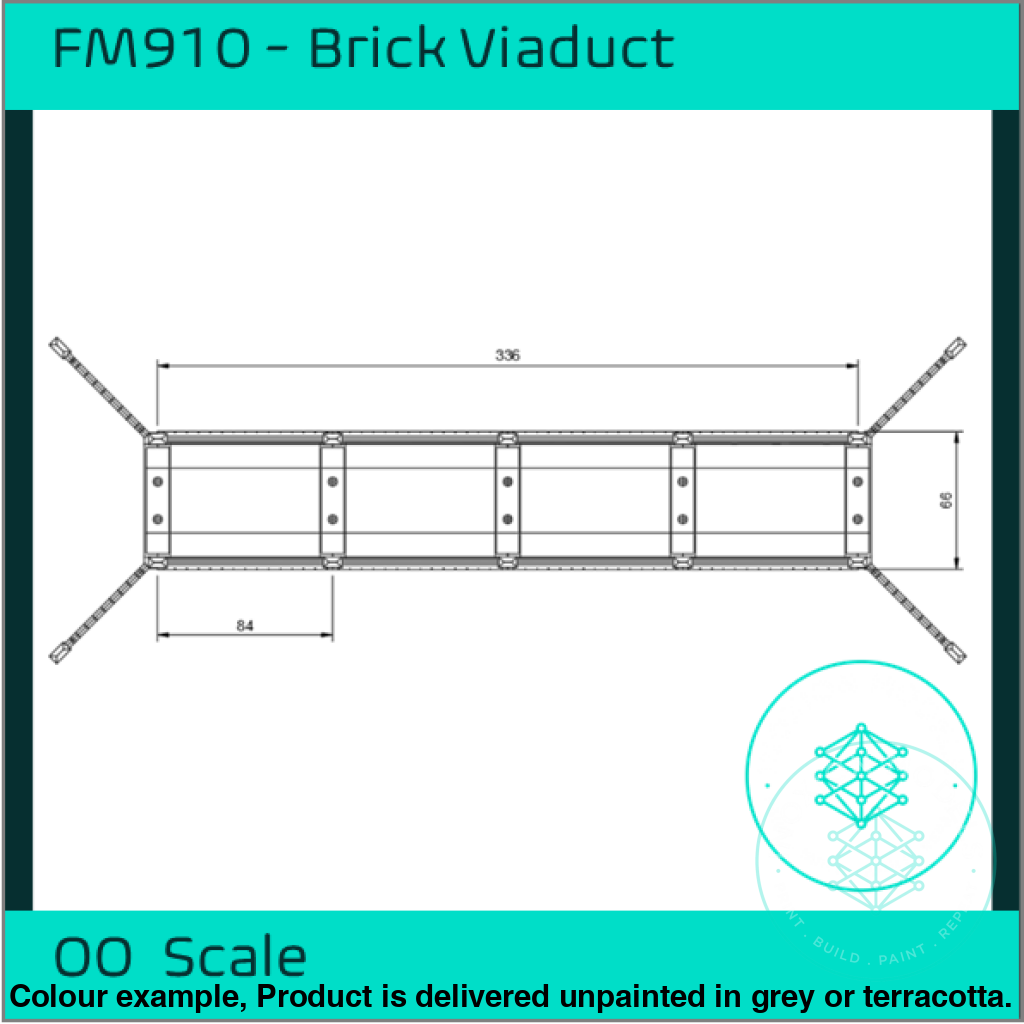 FM910 – Single Track Brick Viaduct OO Scale