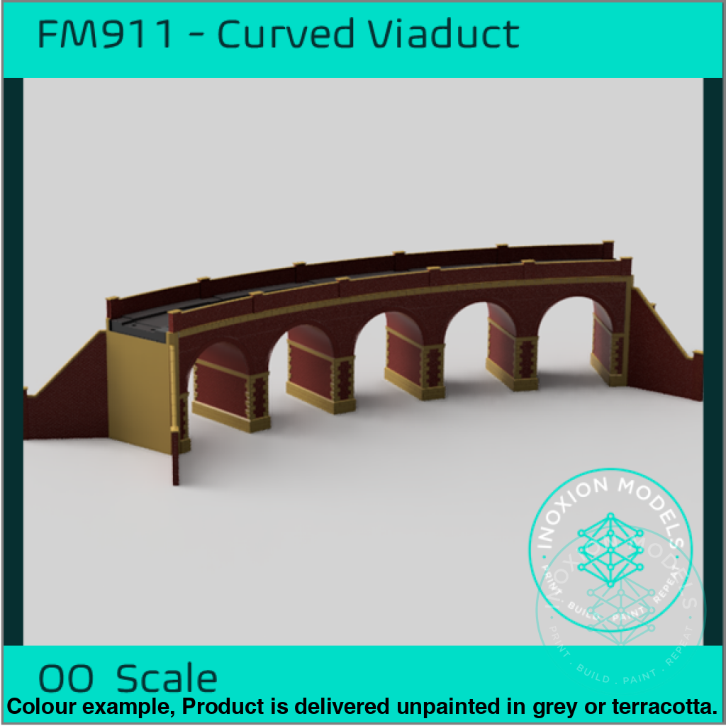 FM911 – Single Track Curved Brick Viaduct OO Scale