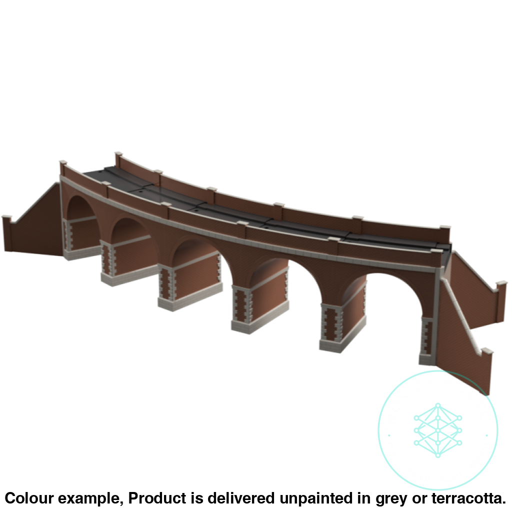 FM911 – Single Track Curved Brick Viaduct OO Scale
