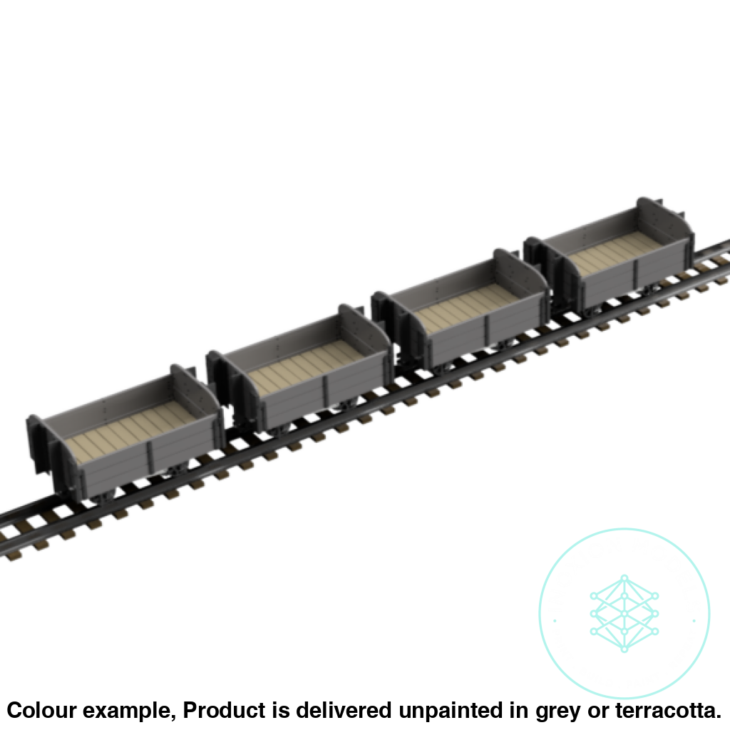 FPC753A – 4x Light Railway Wagon Pack OO9 Gauge