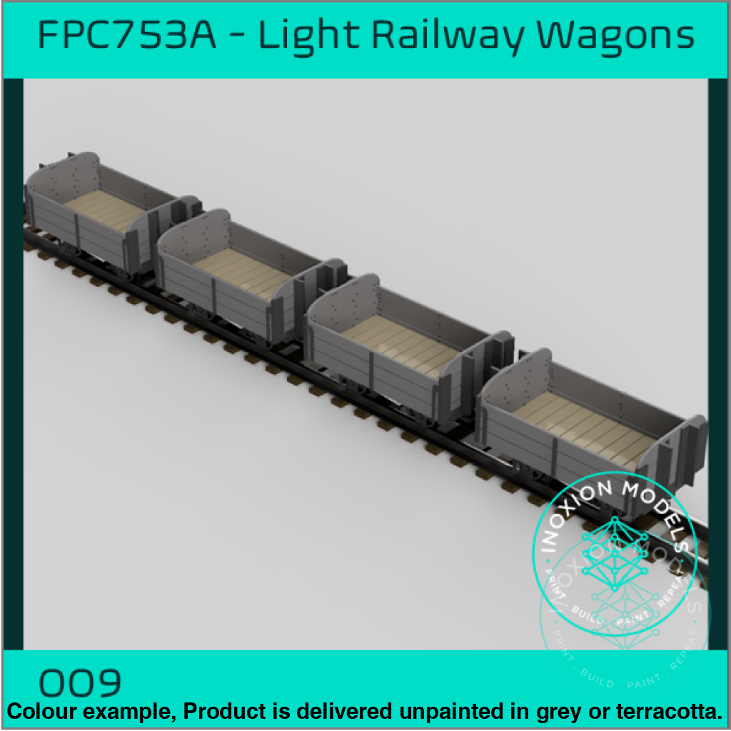 FPC753A – 4x Light Railway Wagon Pack OO9 Gauge
