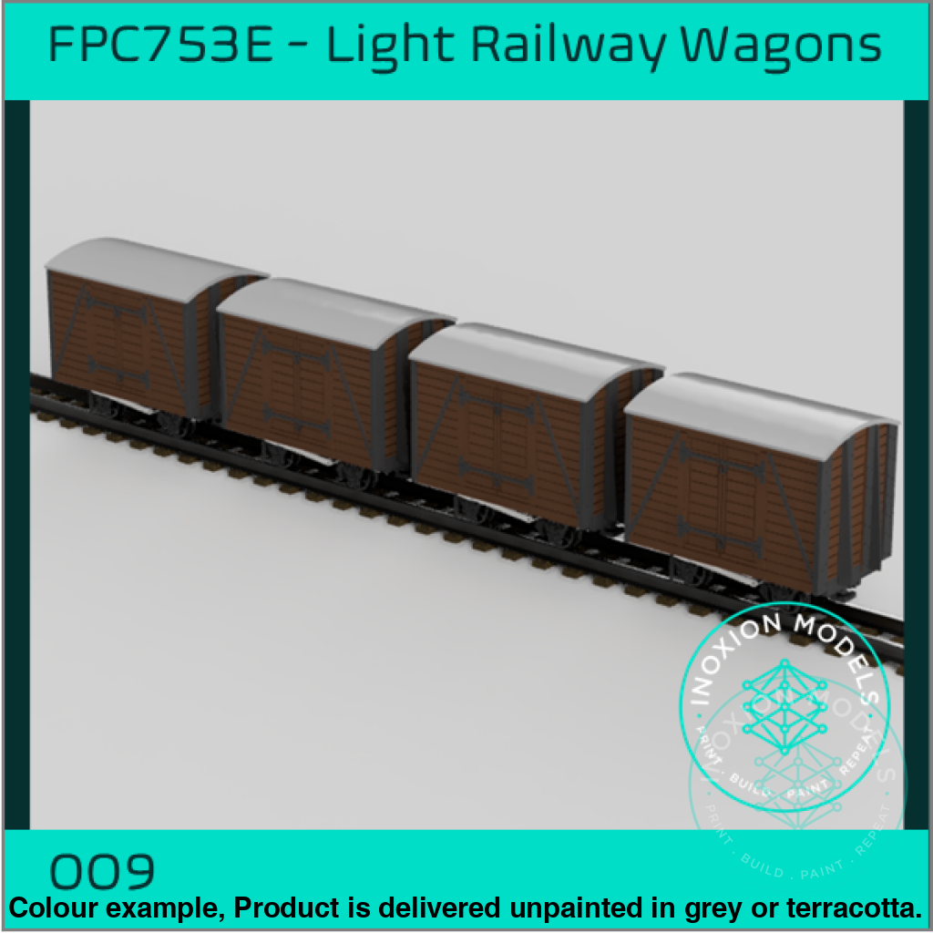 FPC753E – 4x Light Railway Wagon Pack OO9 Gauge