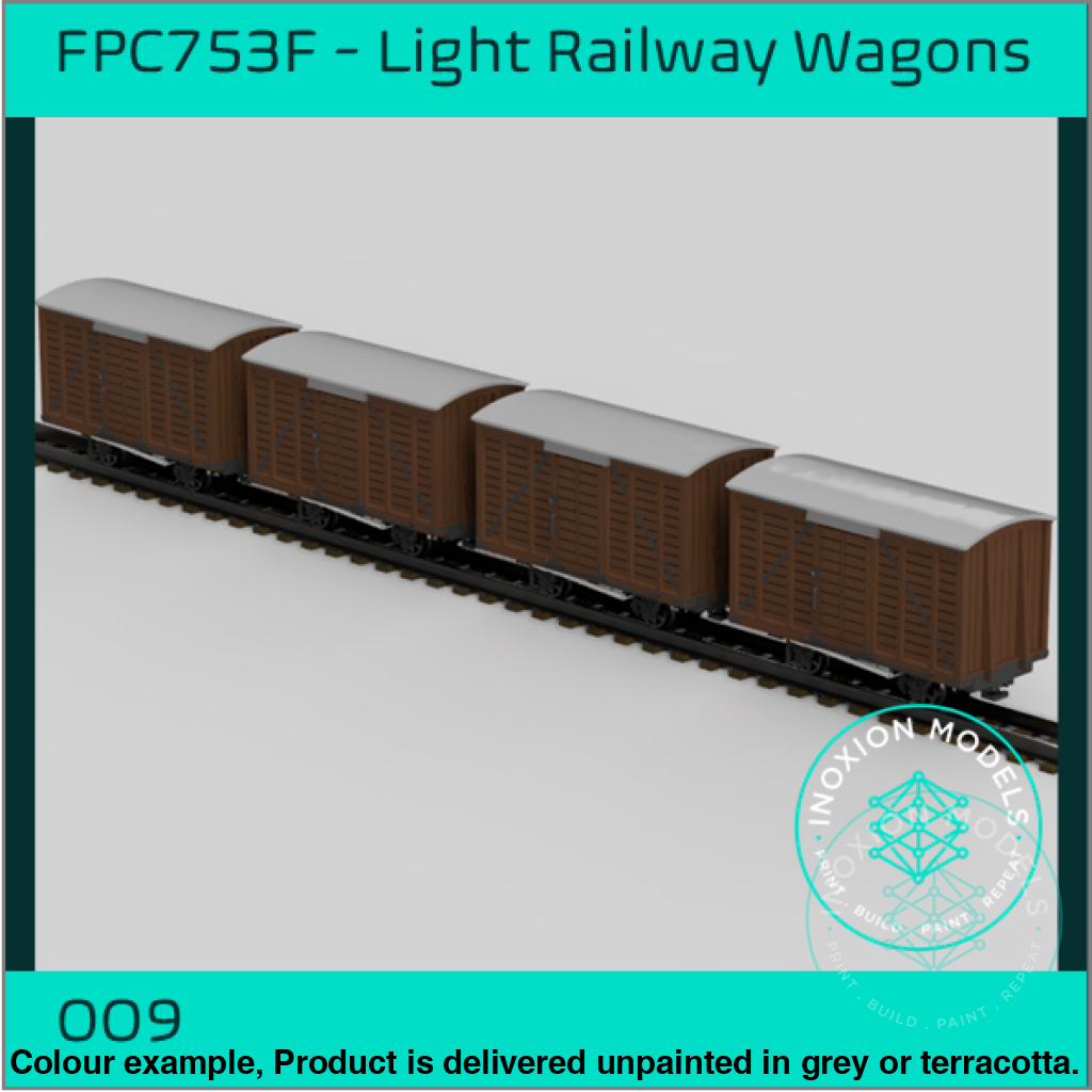 FPC753F – 4x Light Railway Wagon Pack OO9 Gauge