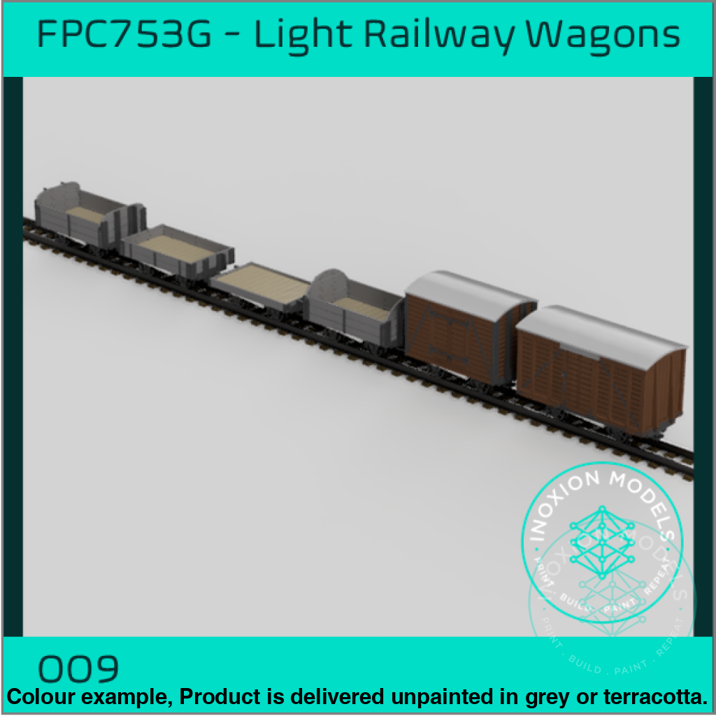 FPC753G – 6x Light Railway Wagon Pack OO9 Gauge
