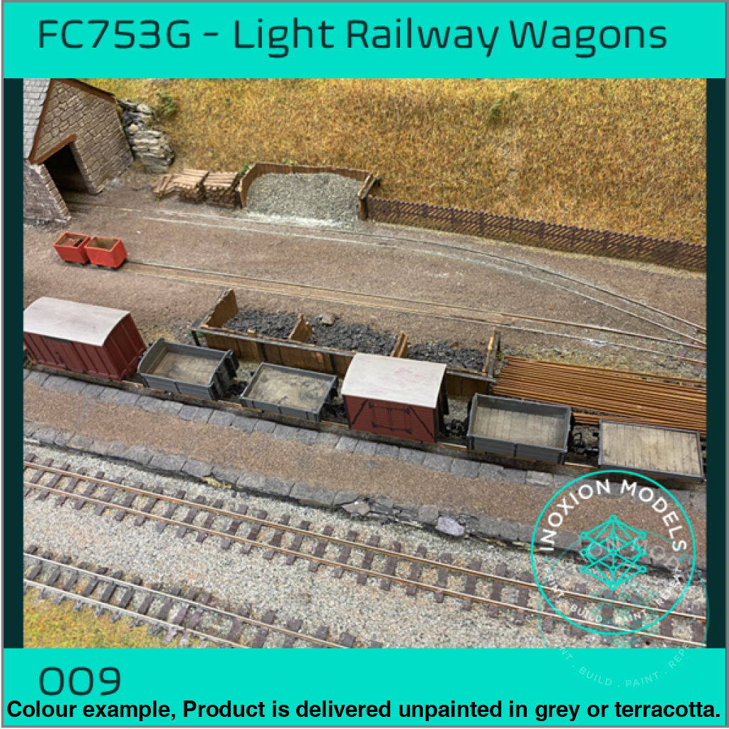 FPC753G – 6x Light Railway Wagon Pack OO9 Gauge