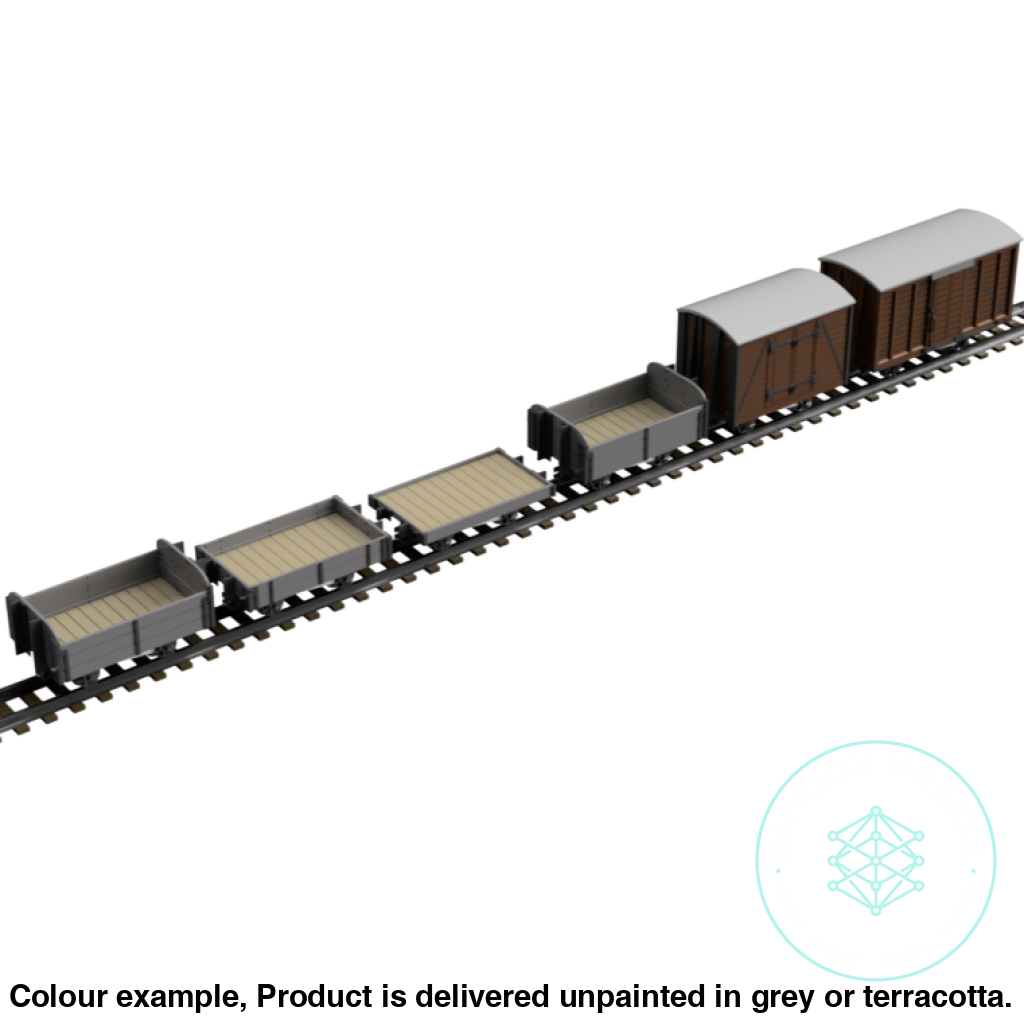 FPC753G – 6x Light Railway Wagon Pack OO9 Gauge