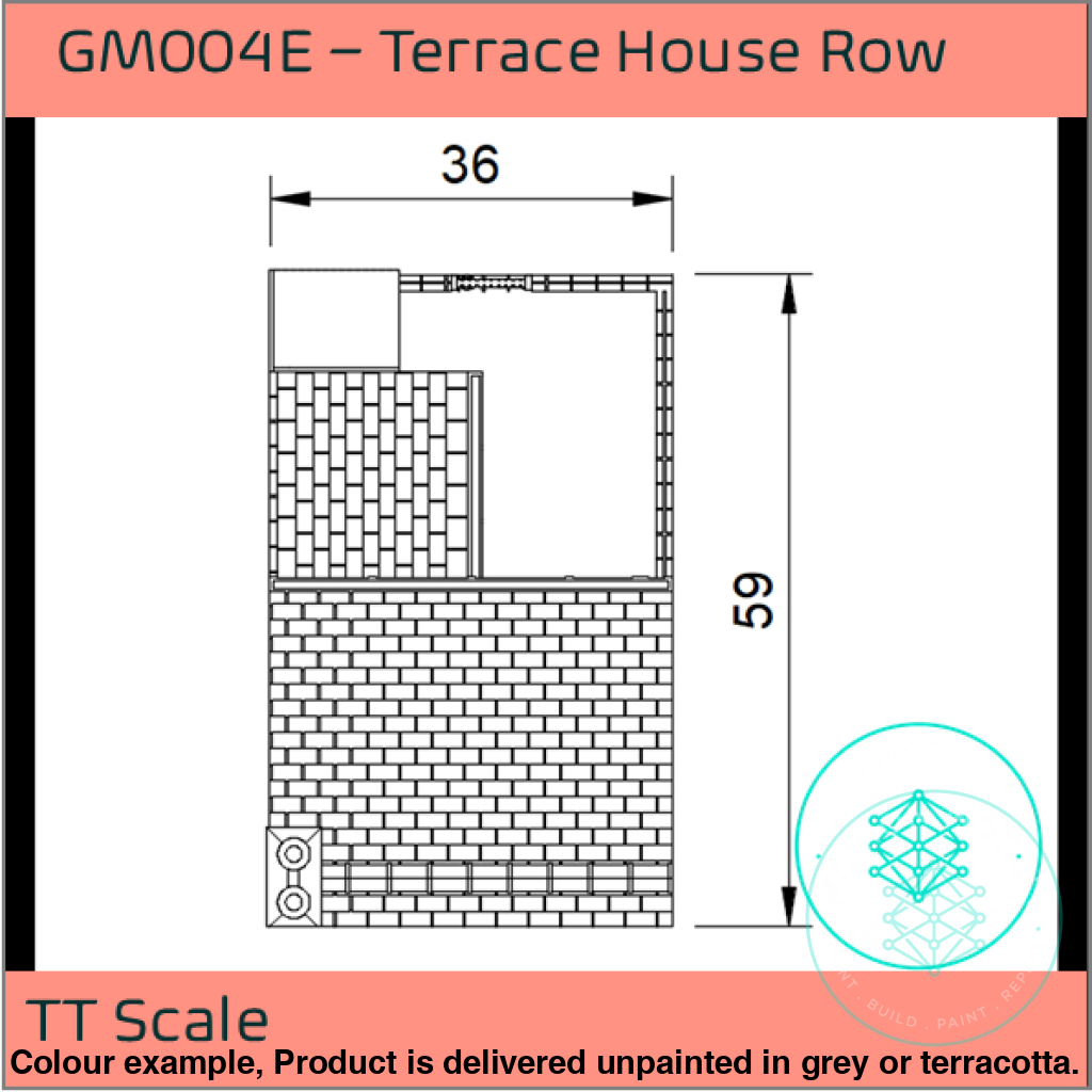 GM004E – Low Relief Terrace House TT120/3mm Scale