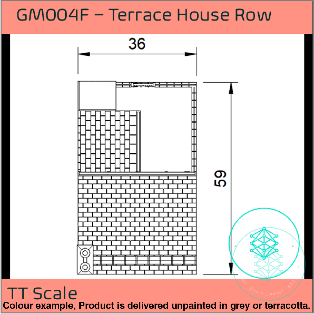 GM004F – Low Relief Terrace House TT120/3mm Scale